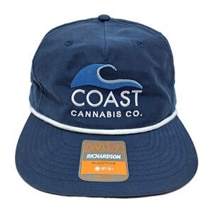 Coast Cannabis Co Hat Cap Captains Rope Snapback Adjustable Blue Nylon Blend